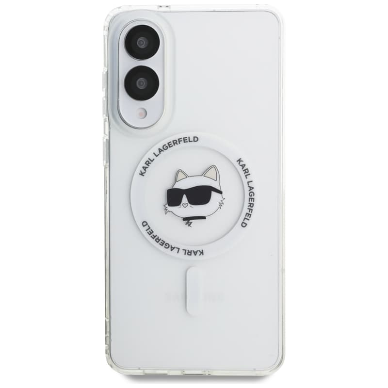 Karl Lagerfeld Button Choupette Head Printed Logo MagSafe - Case for Samsung Galaxy S25 Edge (white) 3