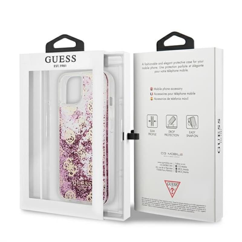 Guess Peony Liquid Glitter - Case for iPhone 13 mini (Pink) 8