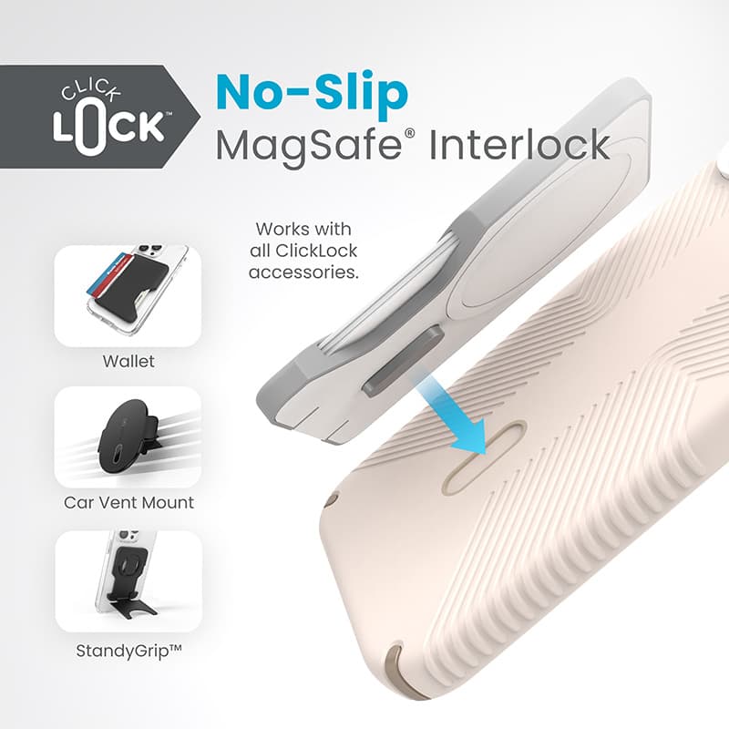 Speck Presidio2 Grip ClickLock & Magsafe - iPhone 15 Plus / iPhone 14 Plus Case (Bleached Bone / Heirloom Gold / Hazel Brown) 2