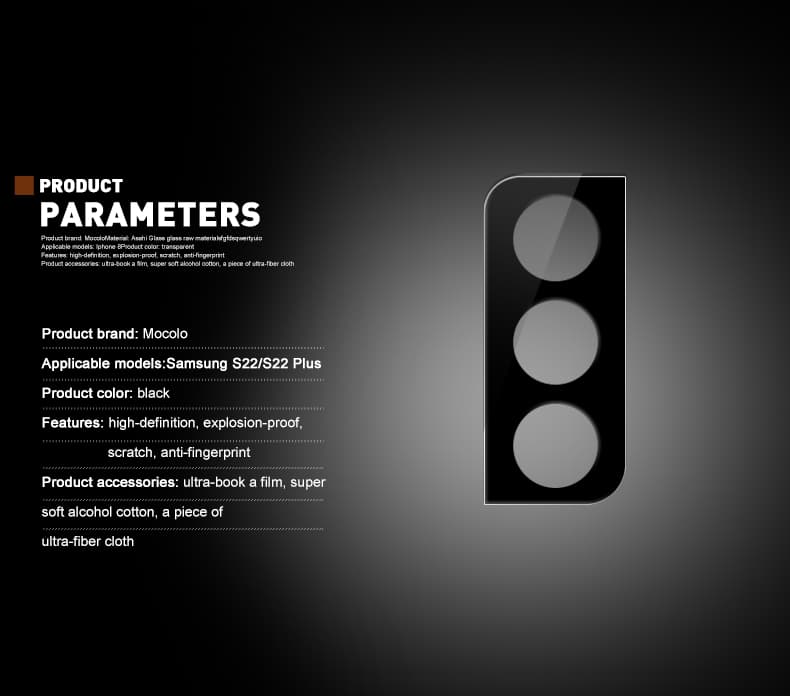 Mocolo Silk Camera Lens Glass - Protective Glass for Samsung Galaxy S22 / S22+ camera lens  6