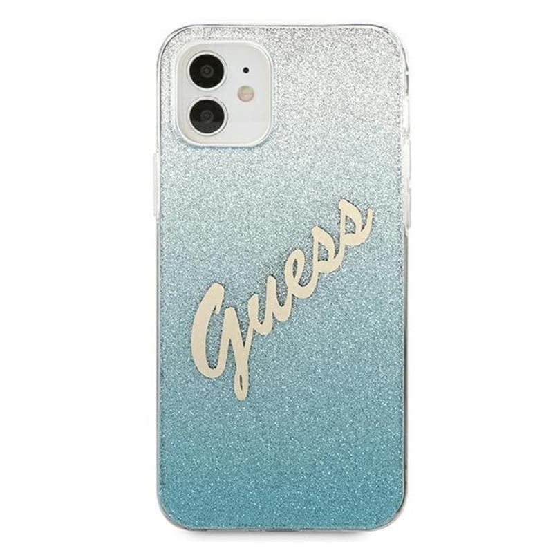 Guess Glitter Gradient Script - Case for iPhone 12 mini (Blue) 3