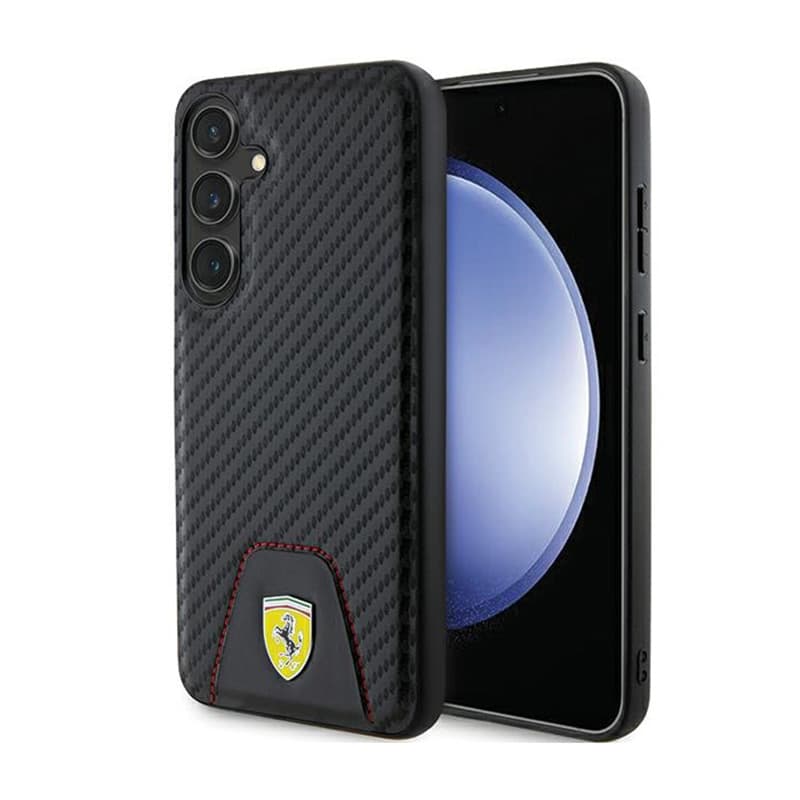 Ferrari Carbon Stitched Bottom - Case for Samsung Galaxy S24+ (black) 1