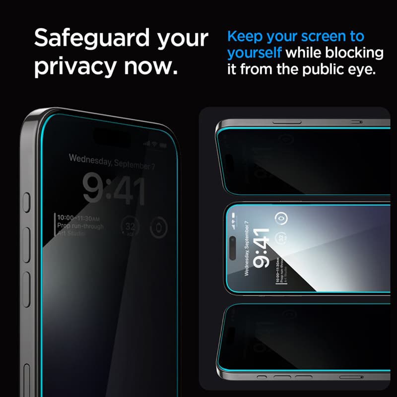 Spigen GLAS.TR EZ FIT Privacy 2-Pack - Tempered glass with privacy filter for iPhone 15 Pro Max 2 pcs 7