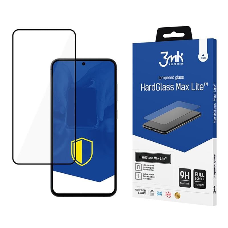 3mk HardGlass Max Lite - Tempered Glass for Samsung Galaxy S25+ (Black) 1