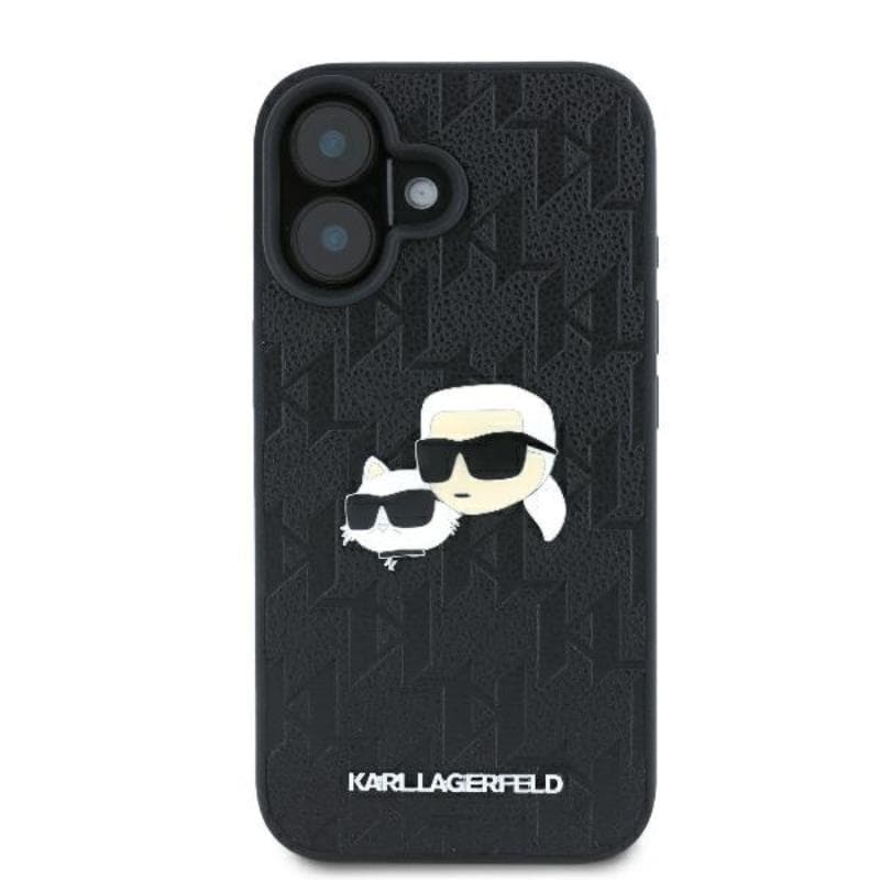 Karl Lagerfeld Monogram Karl & Choupette Head Pin - Case for iPhone 16 Plus (black) 3