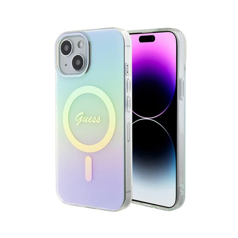 Guess IML Iridescent MagSafe - iPhone 15 Case (turquoise)