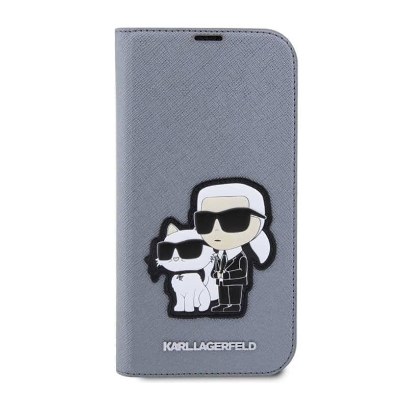 Karl Lagerfeld Booktype NFT Saffiano Karl & Choupette - Case for iPhone 14 Pro Max (Silver) 3