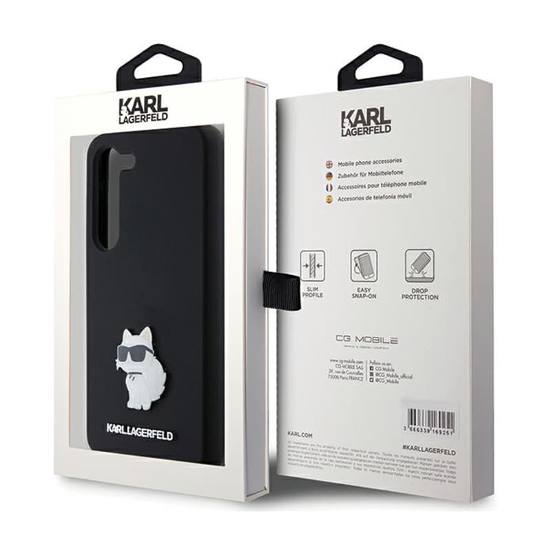 Karl Lagerfeld Silicone Choupette Metal Pin - Case Samsung Galaxy S24 (czarny) 8
