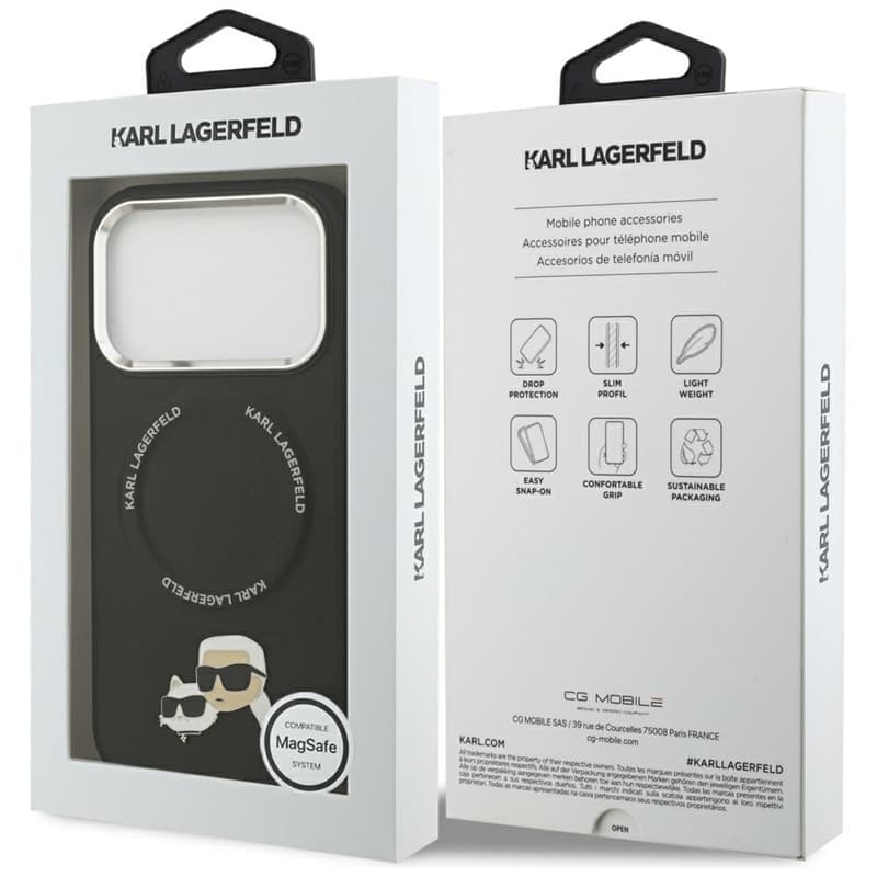 Karl Lagerfeld Karl & Choupette Pins MagSafe - Case for iPhone 17 Pro (black) 8