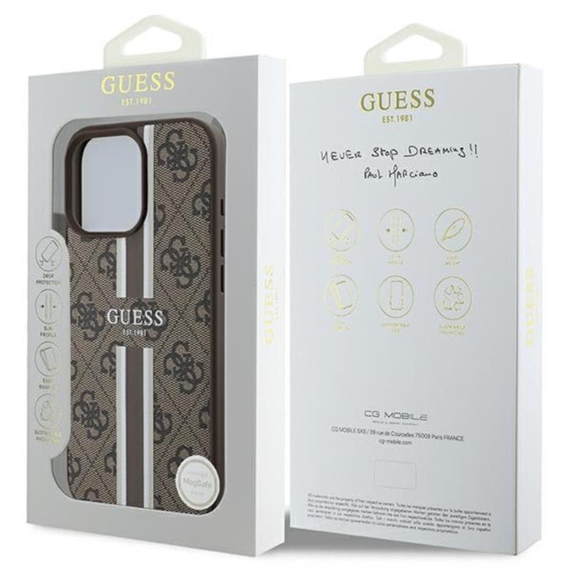 Guess 4G Printed Stripes MagSafe - Case iPhone 16 Pro Max (brown) 8
