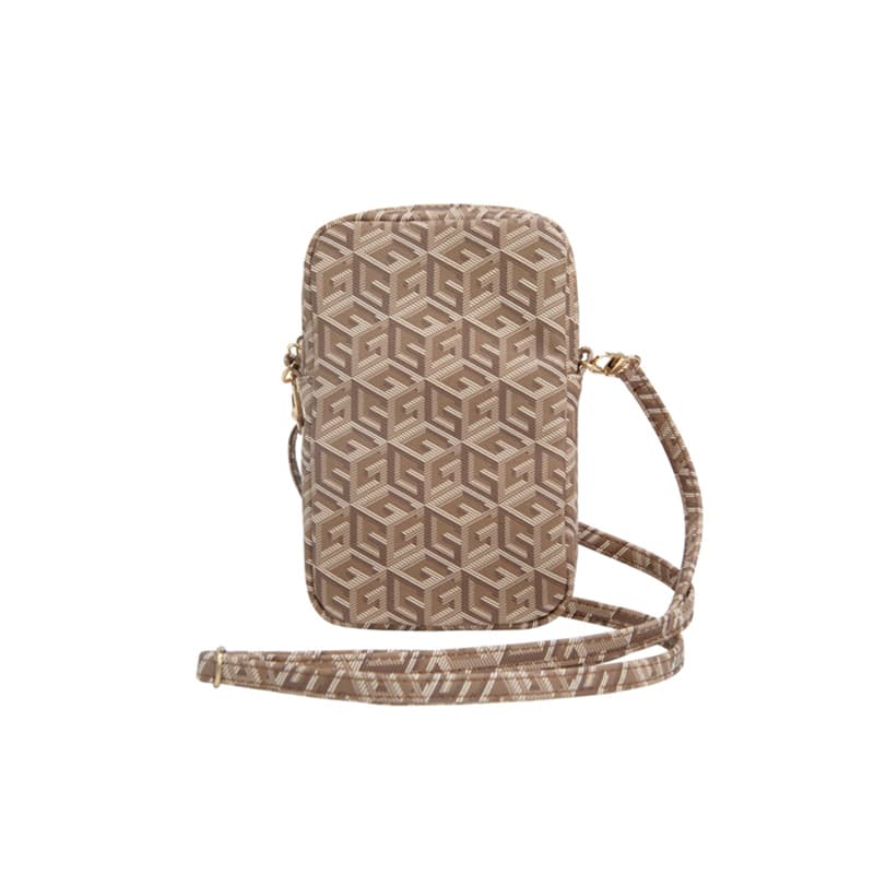 Guess Zip GCube Bottom Stripe - Phone bag (brown) 4