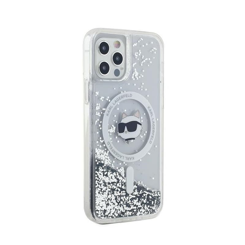 Karl Lagerfeld Liquid Glitter Choupette Head MagSafe - iPhone 12 / iPhone 12 Pro Case (Transparent) 4