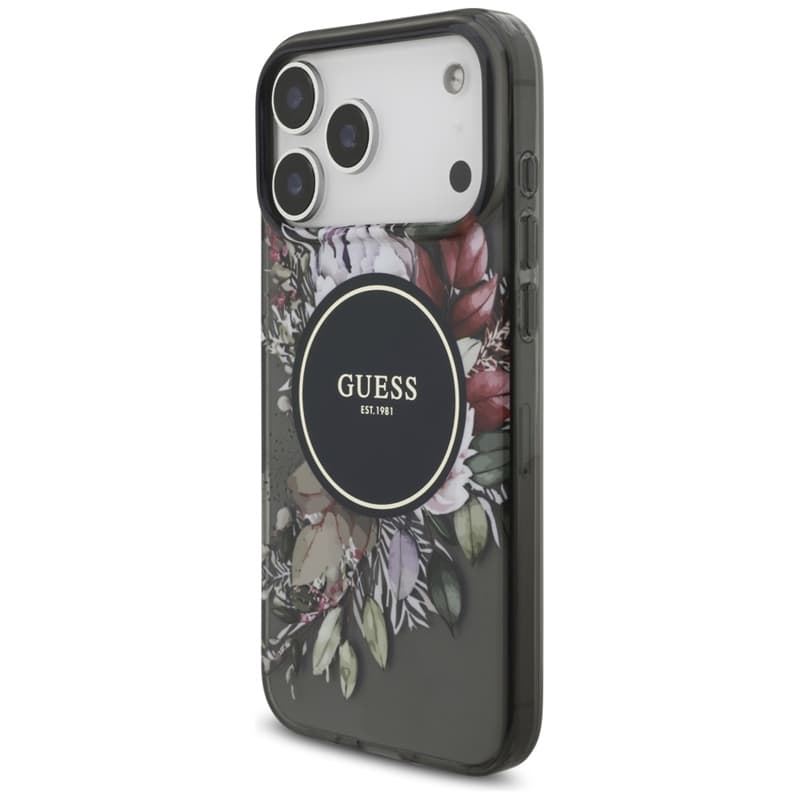 Guess IML Flowers Electro Pearl Strap MagSafe - Case iPhone 17 Pro Max (black) 3