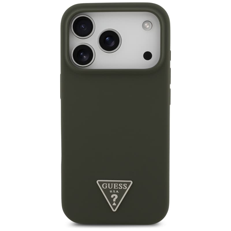 Guess Silicone Triangle Logo MagSafe - Case iPhone 17 Pro (khaki) 3