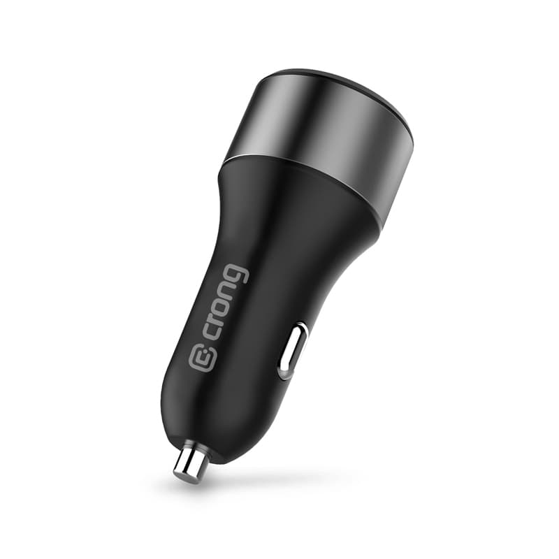 Crong Power Car Charger 63W – USB-C PD 45W Car Charger + USB QC 3.0 18W (Black) 3