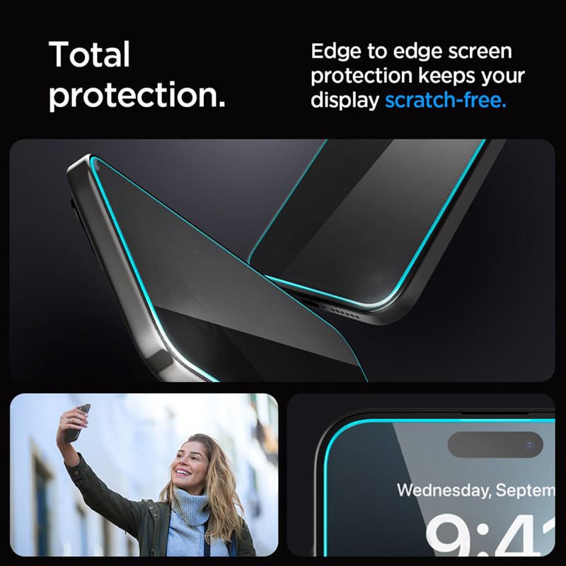Spigen GLAS.TR EZ FIT Privacy 2-Pack - Tempered glass with privacy filter for iPhone 15 Pro Max 2 pcs 8