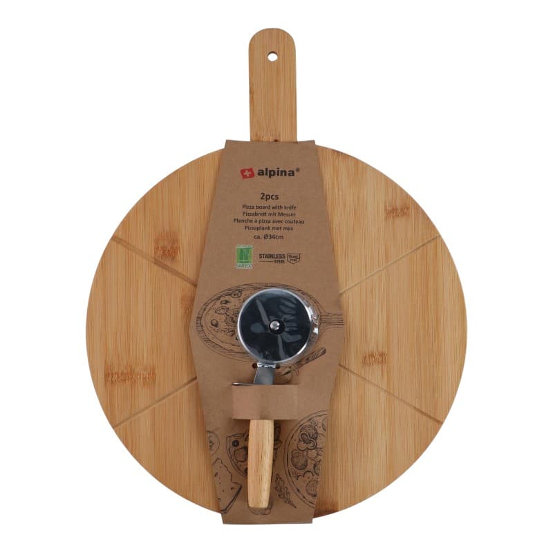 Alpina - Pizza serving set, 34 cm board + knife 3