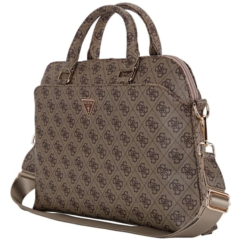 Guess 4G Zipper Pocket Triangle Logo - Laptop Bag 15" (brown) 3