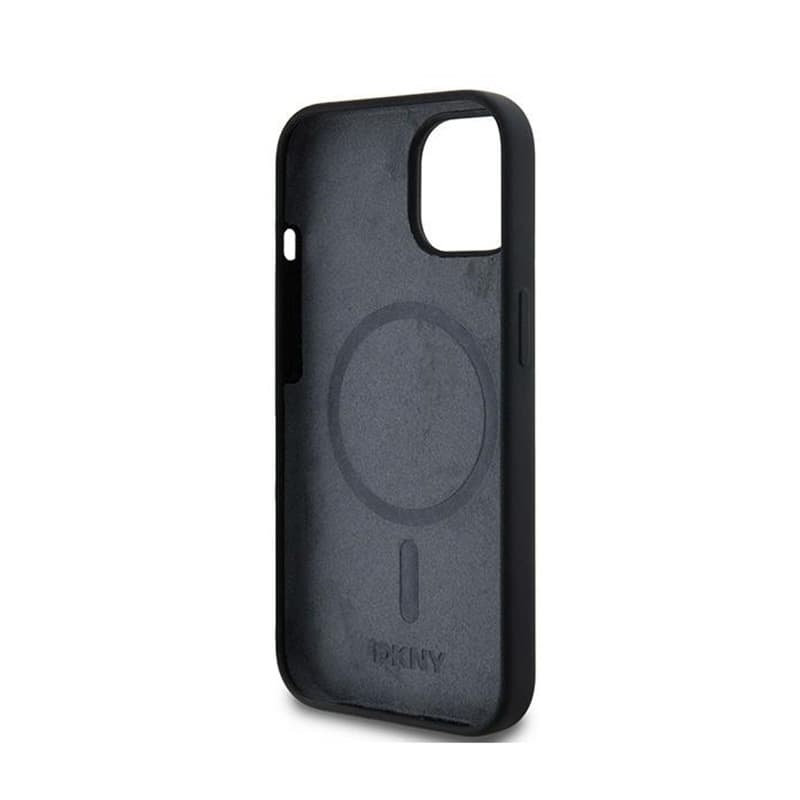 DKNY Liquid Silicone White Printed Logo MagSafe - Case for iPhone 14 / 15 / 13 (black) 7
