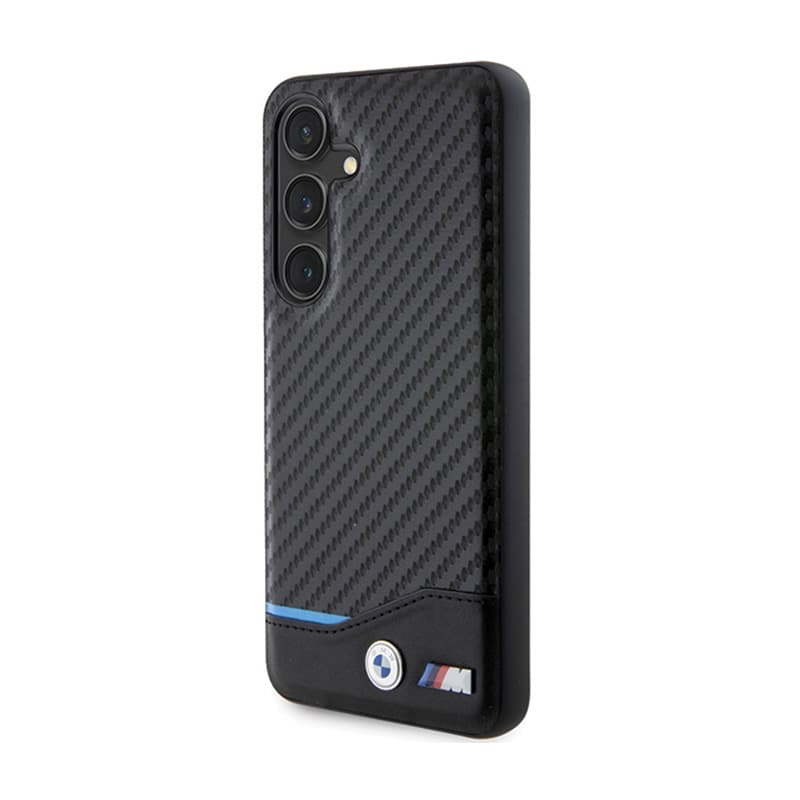 BMW Leather Carbon Blue Line - Case for Samsung Galaxy S24 (black) 2