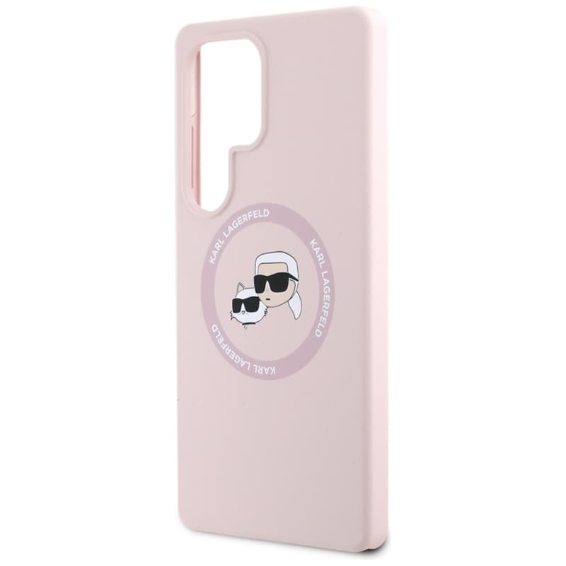 Karl Lagerfeld Silicone Double Heads And Circle MagSafe - Case for Samsung Galaxy S25 Ultra (Pink) 6