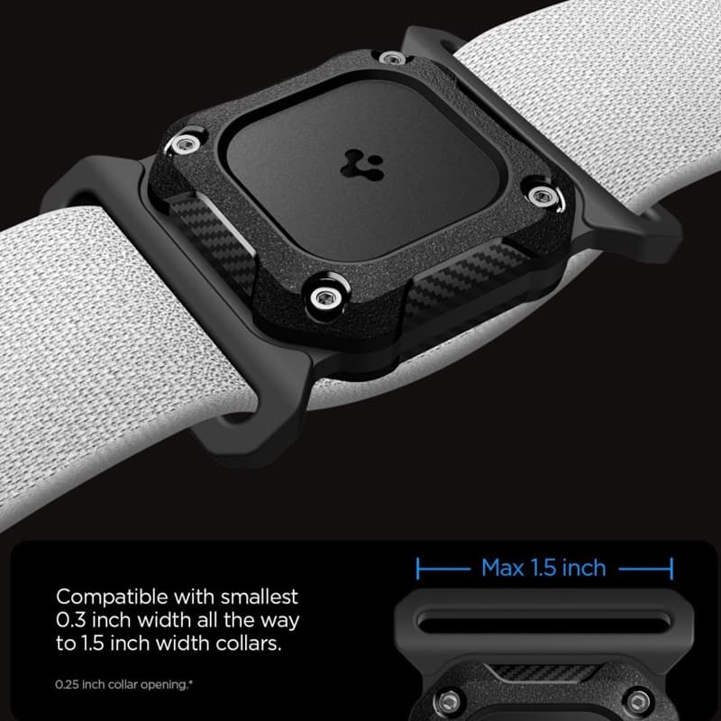 Spigen Tough Armor Pet Collar - Case with Collar Mount for Apple AirTag 1 / 2 (Black) 2