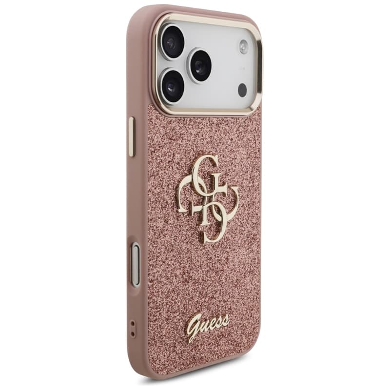 Guess Fixed Glitter Big 4G Metal Frame - Case iPhone 17 Pro Max (pink) 4