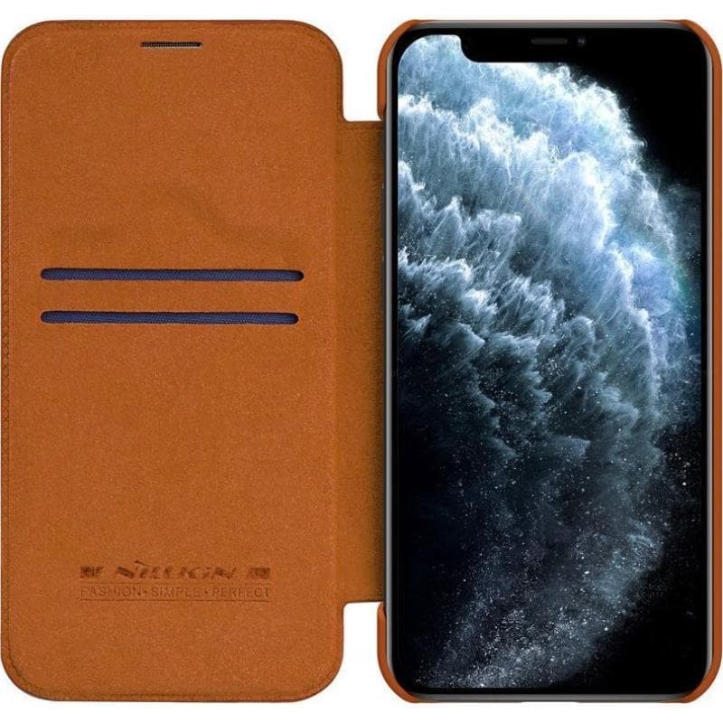 Nillkin Qin Leather Case - Case for Apple iPhone 12 Pro Max (Brown) 5