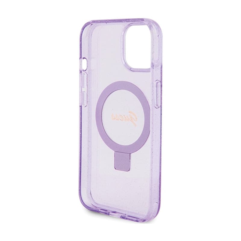 Guess Ring Stand Script Glitter MagSafe - iPhone 15 Plus Case (Purple) 7