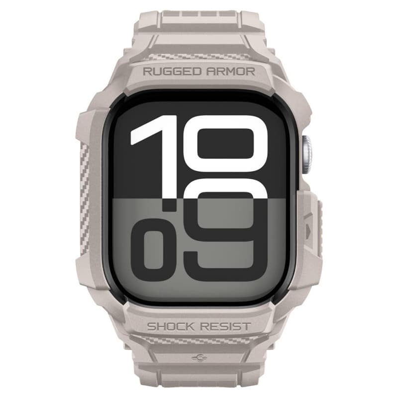 Spigen Rugged Armor Pro V2 – Strap with Case for Apple Watch 10/11 42mm (Dune Beige) 2