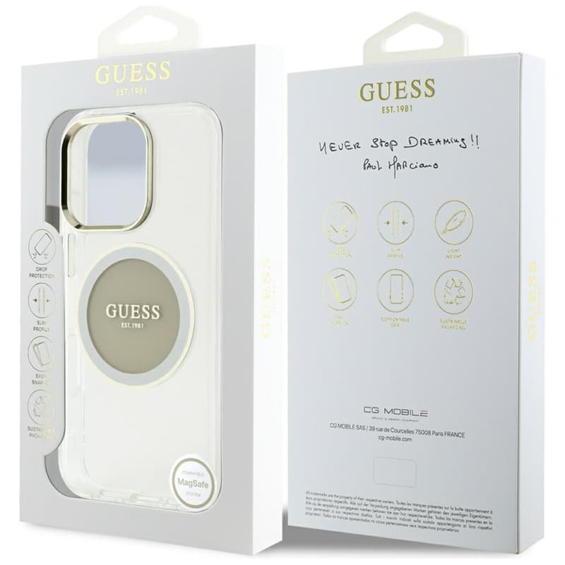 Guess IML Metal Colored Circle Classic Logo MagSafe - Case for iPhone 16 Pro (gray) 8