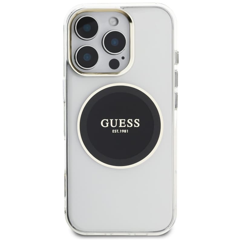 Guess IML Metal Colored Circle Classic Logo MagSafe - Case for iPhone 16 Pro (black) 3