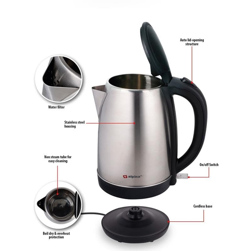 Alpina - Electric kettle 1.7L 1850 - 2200 W 8