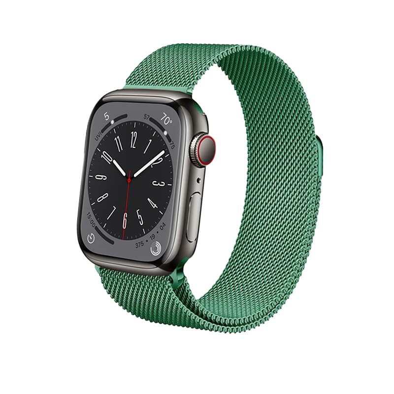Crong Milano Steel – Stainless Steel Strap for Apple Watch 44/45/46/49mm (Green)