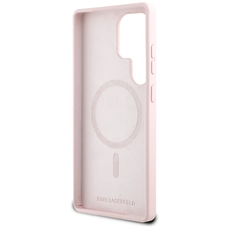 Karl Lagerfeld Silicone Double Heads And Circle MagSafe - Case for Samsung Galaxy S25 Ultra (Pink) 7