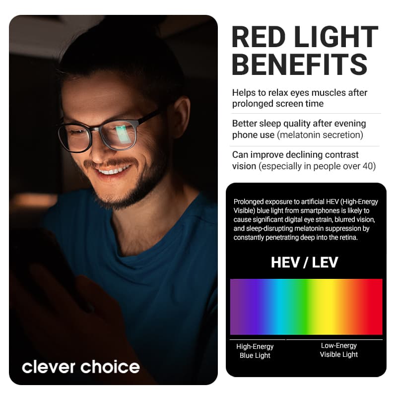 Crong OptiRed Glass - Tempered glass with blue light filter iPhone 17 Pro Max 5