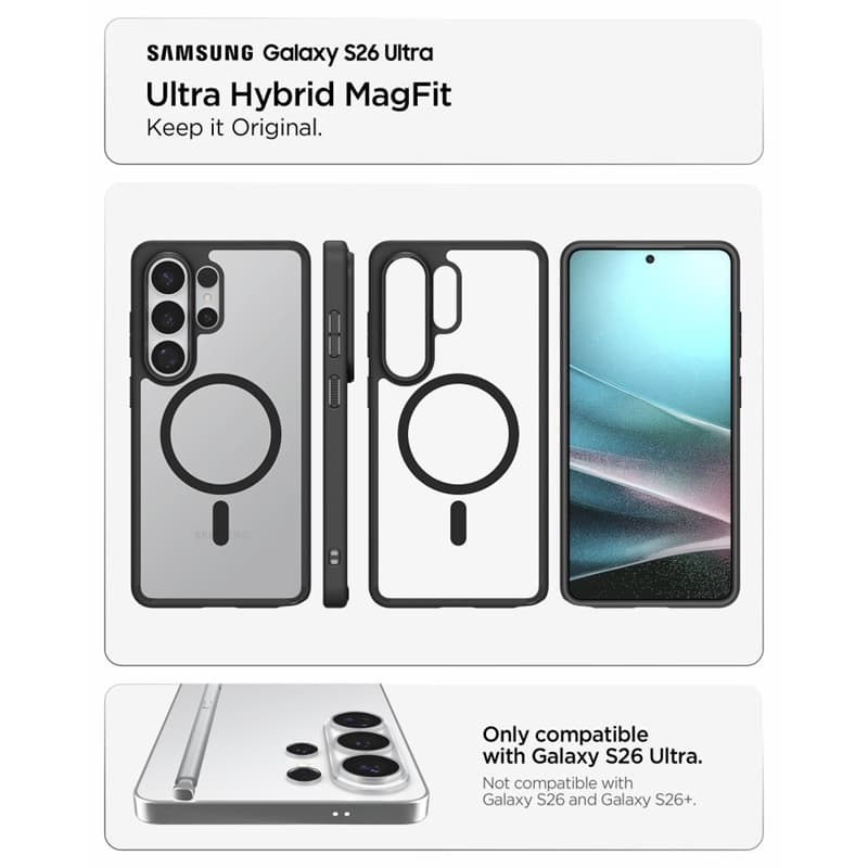Spigen Ultra Hybrid Mag MagSafe - Case for Samsung Galaxy S26 Ultra (Matte Black) 7