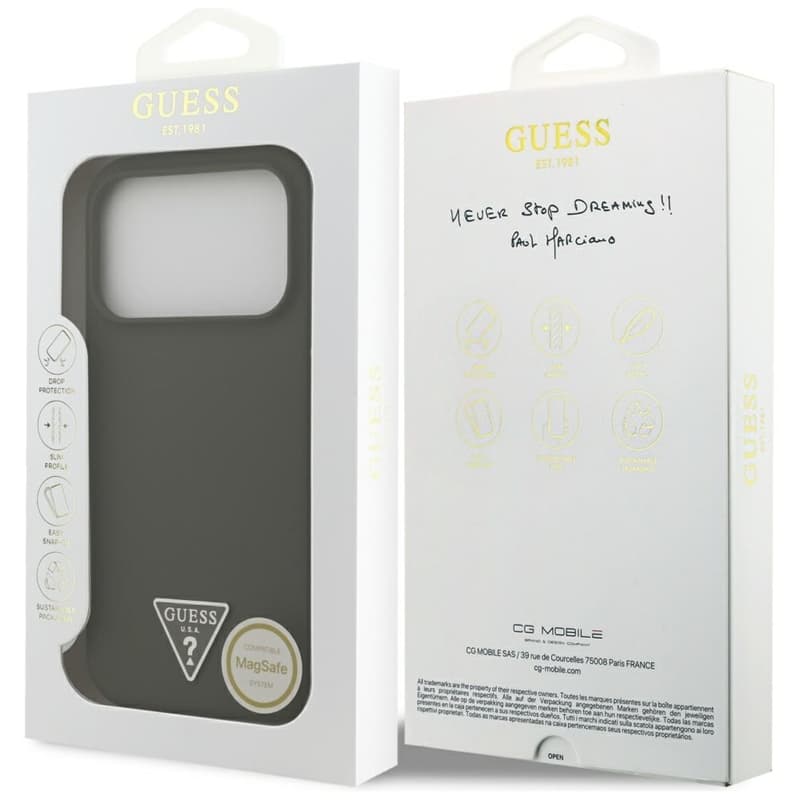 Guess Silicone Triangle Logo MagSafe - Case iPhone 17 Pro (khaki) 8