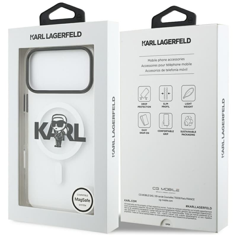 Karl Lagerfeld IML Karl Sketch Logo MagSafe - Case iPhone 17 Pro Max (Clear) 8