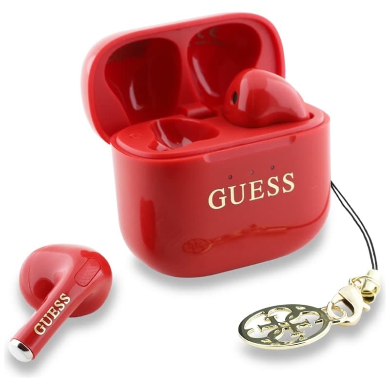 Guess Glossy Effect Printed Classic Logo & Charm - TWS Bluetooth Earphones + Charging Case (Red) 2