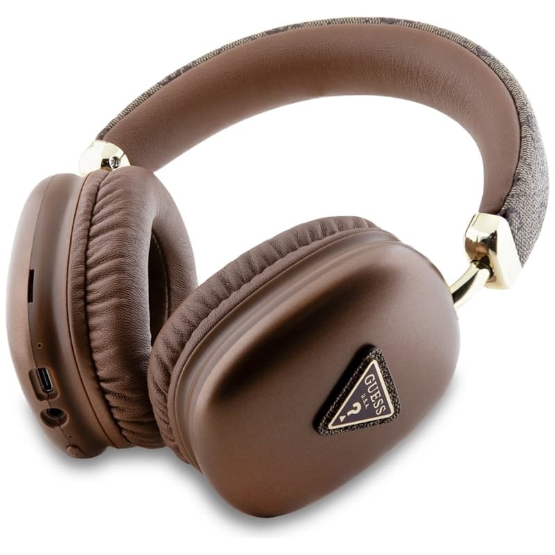 Guess 4G Triangle Logo - Wireless Over-Ear Headphones Bluetooth V5.3 (brown) 2