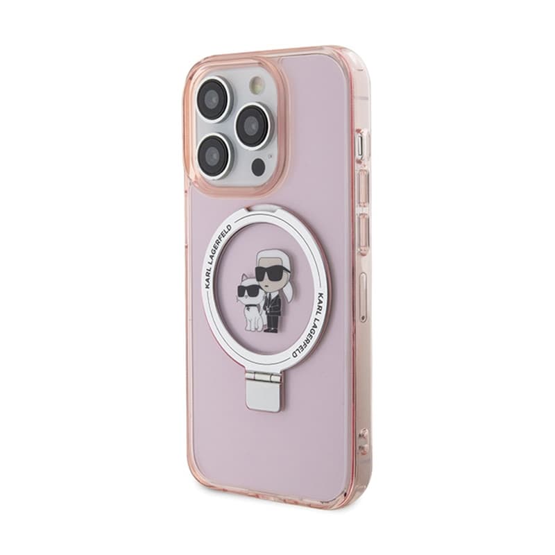 Karl Lagerfeld Ring Stand Karl & Choupette MagSafe - iPhone 15 Pro Max Case (pink) 2