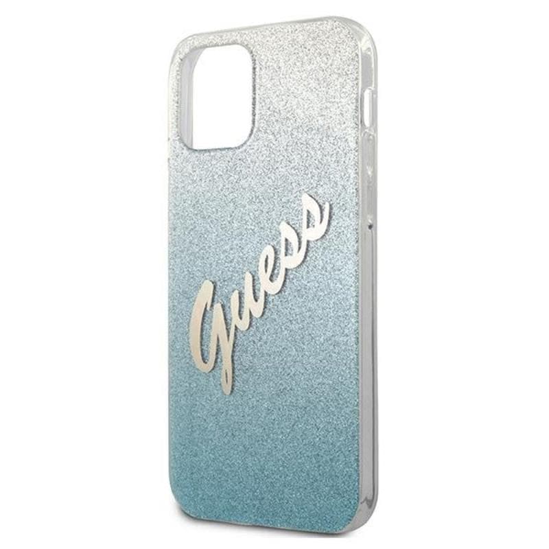 Guess Glitter Gradient Script - Case for iPhone 12 mini (Blue) 6