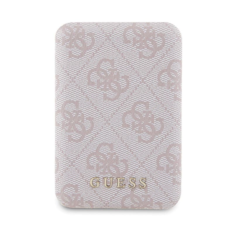 Guess Bundle Pack MagSafe 4G Metal Gold Logo - Case set + Power Bank 5000mAh MagSafe iPhone 14 Pro (pink) 8