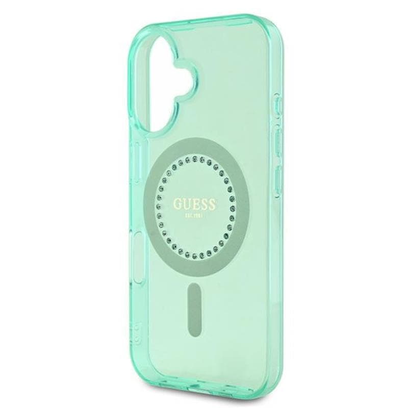 Guess IML Rhinestones MagSafe - Case for iPhone 16 Plus (Green) 6