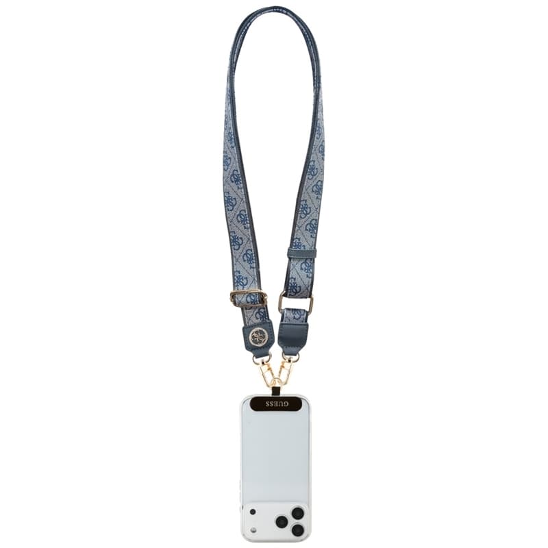 Guess Universal Crossbody Strap 4G Tether Patch Strass Metal Logo - Universal Phone Strap / Lanyard (Blue) 4