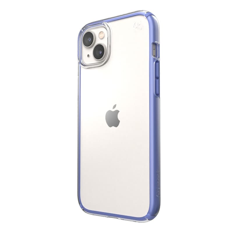 Speck Presidio Perfect-Clear with Impact Geometry - iPhone 15 Plus / 14 Plus Case with MICROBAN Coating (Clear / Grounded Purple) 2