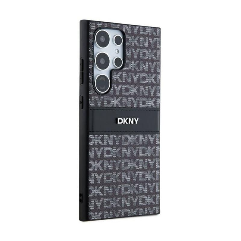 DKNY Leather Mono Stripe & Metal Logo - Samsung Galaxy S24 Ultra Case (black) 4