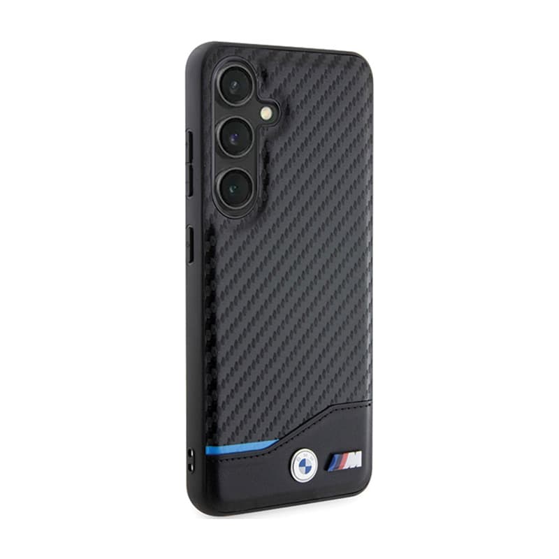 BMW Leather Carbon Blue Line - Case for Samsung Galaxy S24 (black) 4