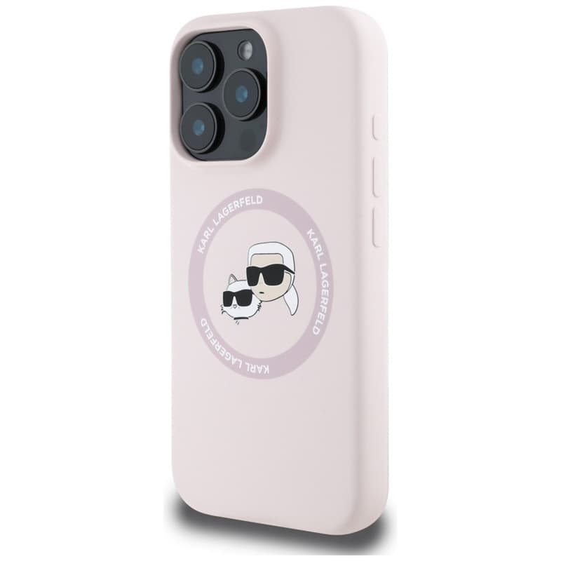 Karl Lagerfeld Silicone Double Heads And Circle MagSafe - Case for iPhone 16 Pro Max (pink) 2